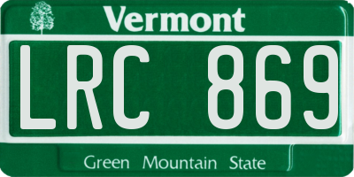 VT license plate LRC869