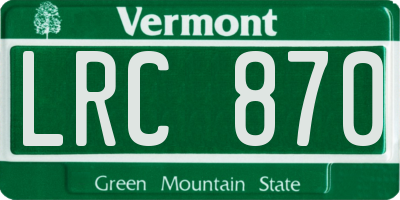 VT license plate LRC870