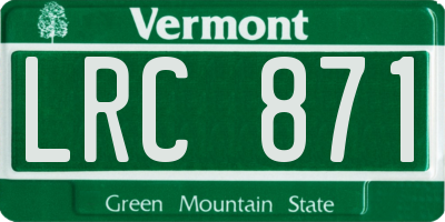 VT license plate LRC871