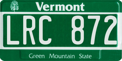VT license plate LRC872