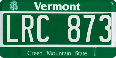 VT license plate LRC873