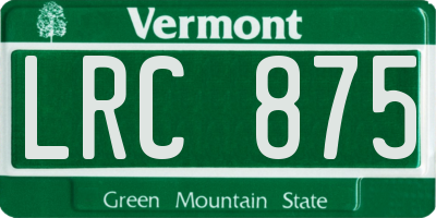 VT license plate LRC875