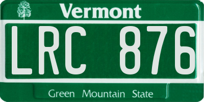 VT license plate LRC876