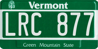 VT license plate LRC877