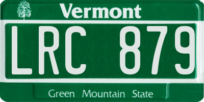 VT license plate LRC879