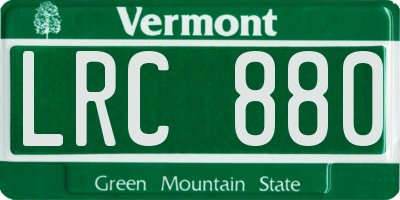 VT license plate LRC880
