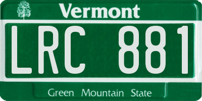 VT license plate LRC881