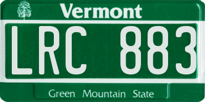 VT license plate LRC883