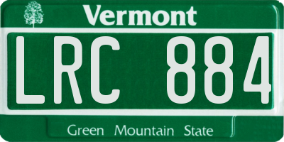 VT license plate LRC884