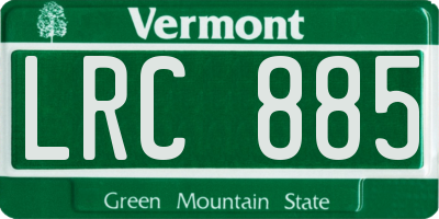 VT license plate LRC885