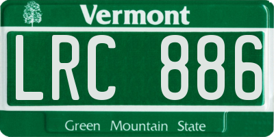 VT license plate LRC886