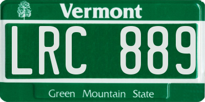 VT license plate LRC889