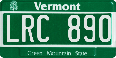 VT license plate LRC890