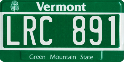 VT license plate LRC891