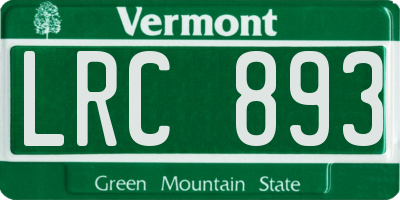 VT license plate LRC893