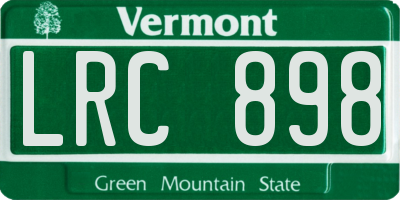 VT license plate LRC898