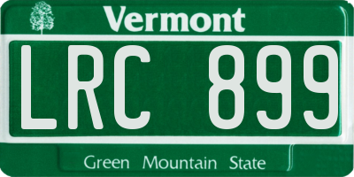 VT license plate LRC899