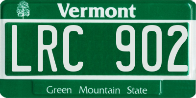 VT license plate LRC902
