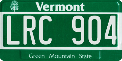 VT license plate LRC904