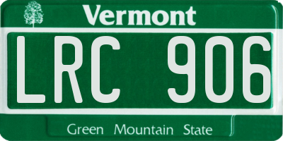 VT license plate LRC906