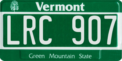 VT license plate LRC907