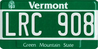 VT license plate LRC908