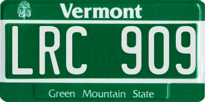 VT license plate LRC909