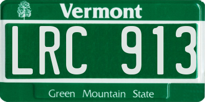 VT license plate LRC913