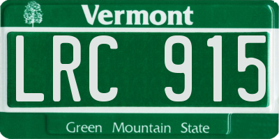 VT license plate LRC915
