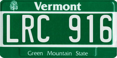 VT license plate LRC916