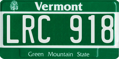 VT license plate LRC918
