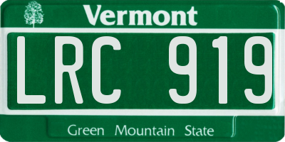 VT license plate LRC919