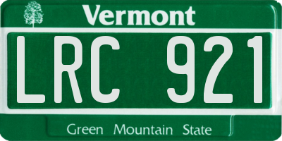 VT license plate LRC921