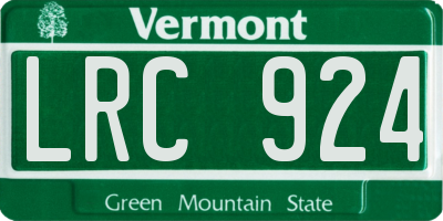 VT license plate LRC924