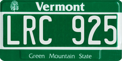 VT license plate LRC925