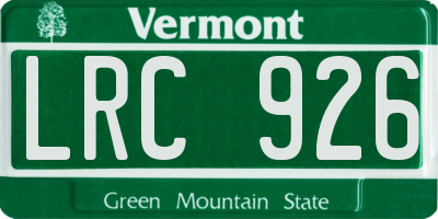 VT license plate LRC926