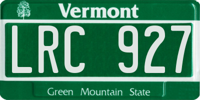 VT license plate LRC927