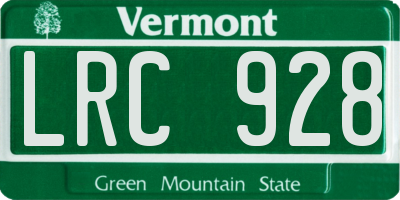 VT license plate LRC928