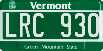 VT license plate LRC930