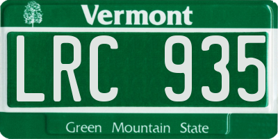 VT license plate LRC935