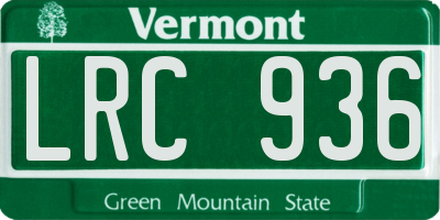 VT license plate LRC936