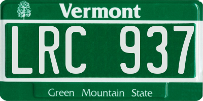 VT license plate LRC937