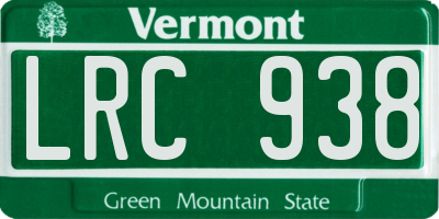 VT license plate LRC938
