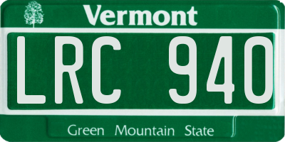 VT license plate LRC940