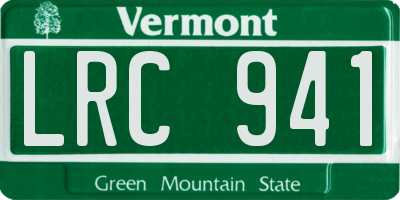 VT license plate LRC941