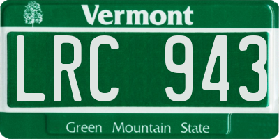 VT license plate LRC943