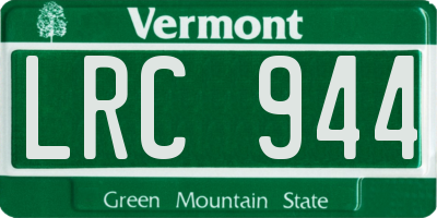VT license plate LRC944