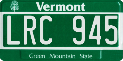 VT license plate LRC945
