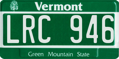 VT license plate LRC946