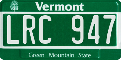 VT license plate LRC947